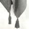 Homeroots 50" X 60" Gray Cotton Woven Geometric Throw Blanket with Tassels 518850 - alternate 3