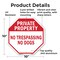 Signmission Private Property No Trespassing No, 10 Inch X 10 Inch, Aluminum Metal Signs OC-A-10-158 - alternate 2