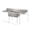 Koolmore 84 in. 18-Gauge 2-Compartment Commercial Sink with Backsplash and 24 in. Dual Drainboards KM-SB182414-24B3 - alternate 3