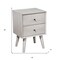 Homeroots Gray Century Modern Wood 2 Drawer Nightstand 399264 - alternate 2
