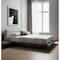 Homeroots Gray and Walnut Wood And Faux Leather Queen Bed Frame With Attached Nightstands 486239 - alternate 4