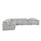 Homeroots Light Gray Italian Leather Power Reclining U Shaped Eight Piece Corner Sectional With Console 476598 - alternate 3