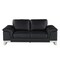 Homeroots 73in Black And Silver Genuine Leather Love Seat 329614 - alternate 1