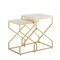 Homeroots Set of Two 22" Gold and White Marble Nested Tables 543885 - alternate 1