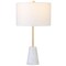 Homeroots 26" Gold and White Marble Table Lamp With White Drum Shade 524286 - alternate 2