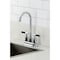 Kingston Brass Double-Handle 4" Centerset High-Arc Bar Faucet, Polished Chrome FB8491CKL - alternate 4