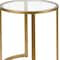 Homeroots 22" Brass And Clear Glass And Steel Round End Table 543844 - alternate 2