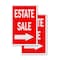 Signmission Estate Sale With Arrow, Vinyl Decals Only 24 Inch x 36 Inch, Vinyl Decal, 2PK DSB-2436-2PACK-Estate Sale With Arrow - alternate 1