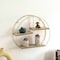 Vintiquewise Elegant 3-Tier Decorative Floating Geometric Arc Wall Shelf - Semi-Circular Metal and Wood QI004691.3DG - alternate 3