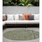 Homeroots 8' Round Blue and Green Round Floral Washable Non Skid Indoor Outdoor Area Rug 564334 - alternate 1