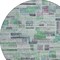 Homeroots 8' Artichoke Green Charcoal And Purple Round Striped Washable Indoor Outdoor Area Rug 603511 - alternate 2