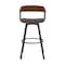Homeroots 31" Black Faux Leather And Metal Swivel Bar Height Bar Chair 534455 - alternate 4