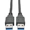 Tripp Lite USB 3.0 SuperSpeed A/A Cable M/M 28/24 AWG 5 Gbps Black 6FT 6ft U320-006-BK - alternate 1
