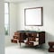 James Martin Vanities Amberly 60'' S Vanity, Mid-Century Walnut w/ Parisien Bleu Top w/FreePower Wireless Charger 670-V60S-WLT-FPBL - alternate 4