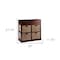 Homeroots Mahogany and Seagrass Basket Storage Shelving Unit 401703 - alternate 2