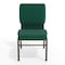Flash Furniture 18.5"W Church Chair in Green Fabric with Book Rack, 4PK 4-XU-CH-60096-GN-BAS-GG - alternate 3