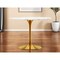Homeroots 40" White And Gold Rounded Marble And Metal Pedestal Base Dining Table 520845 - alternate 3