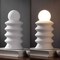 Jonathan Y Soren 13" Modern Scandinavian Ceramic/Glass Geometric Integrated LED Table Lamp, White, 2PK JYL5700A-2SET - alternate 3
