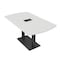 Skutchi Designs Arc Rectangle Meeting Room Table, 36 in W, 72 in L, White HAR-AREC-36X72-DOU.BK-WA7976-EBLK - alternate 1