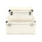Homeroots Set of Two White Solid Wood Metal And Fabric Box With Lid, 2PK 489344 - alternate 3