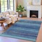 Homeroots 10' X 14' Teal Blue Aqua And Navy Blue Striped Washable Indoor Outdoor Area Rug 631226 - alternate 3