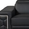 Homeroots 89" Black Italian Leather Sofa With Silver Legs 329597 - alternate 4