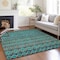 Homeroots 5' X 8' Teal Blue And Navy Blue Quatrefoil Washable Indoor Outdoor Area Rug 583253 - alternate 3