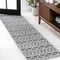Jonathan Y Aylan High-Low Pile Knotted Trellis Geometric Black/Ivory 2 ft. x 8 ft. Indoor/Outdoor Runner Rug SBH104A-28 - alternate 1