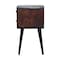 Homeroots 22" Walnut Solid Wood Square Two Drawer Nightstand 651535 - alternate 4