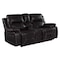 Homeroots 77in Brown Faux Leather Manual Reclining Love Seat With Storage 329440 - alternate 1