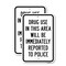 Signmission Drug Use In This Area Will Be Immediately Reported Aluminum, 18" x 24", A-1824-25228 A-1824-25228 - alternate 1
