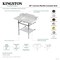 Kingston Brass 36-Inch Carrara Marble Console Sink with Brass Legs and Shelf, 8-Inch, 3-Hole LMS3630MBSQB8 - alternate 2