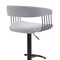 Homeroots Light Gray and Black Fabric with Metal Swivel Adjustable Height Bar Chair 534474 - alternate 4