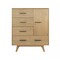 Homeroots 39" Walnut Solid Wood Four Drawer Gentlemans Chest 473078 - alternate 1