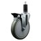Service Caster 6'' Gray Poly Swivel 1-1/4'' Expanding Stem Caster with Brake SCC-EX20S614-PPUB-PLB-114 - alternate 1