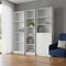 Homeroots Set of Three White Wood Twelve Tier Modular Bookcase with Two Doors, 3PK 546626 - alternate 3