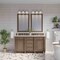 James Martin Vanities Bristol 60" Dbl Vanity, Whitewashed Walnut, w/3 CM Siberian Silestone Top w/FreePower WirelessCharger 157-V60D-WW-FSFR - alternate 2