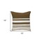 Homeroots 18" Brown And White Cotton Striped Throw Pillow 529234 - alternate 4