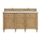 James Martin Vanities Lorelai 60" Double Vanity, Light Natural Oak, w/ 3 CM Siberian Silestone Top 424-V60D-LNO-3SFR - alternate 1