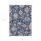 Homeroots 9' X 12' Navy Blue Beige And Gray Floral Washable Indoor Outdoor Area Rug 606168 - alternate 2