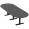 Skutchi Designs 12ft Racetrack Conference Table With Power | Harmony Series | 12 Person Meeting Room Table HAR-RAC-48X144-T.BK-WA7949-EBLK - alternate 1