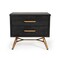 Homeroots Modern Dark Brown Recycled Pine Nightstand with Antique Fittings 473019 - alternate 1
