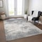 Homeroots 9' X 12' Gray And Beige Abstract Washable Indoor Outdoor Area Rug 599500 - alternate 2