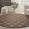 Homeroots 8' Brown Round Geometric Indoor Outdoor Area Rug 572802 - alternate 4