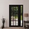 Vdomdoors Front Exterior Prehung Metal-Plastic Door Clear Glass / MANUX 8355 Matte Black / Office Commercial MANUX8355EXD-BLK-W36+14xH80-LH-I - alternate 2