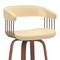 Armen Living Topanga 26in Swivel Walnut Wood Counter Stool in Cream Faux Leather with Golden Bronze Metal LCTOBAWACR26 - alternate 3
