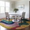 Homeroots 8' Green Orange And Pink Round Abstract Washable Indoor Outdoor Area Rug 604452 - alternate 4