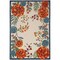 Homeroots 6' X 9' Ivory Blue And Orange Floral Indoor Outdoor Area Rug 545018 - alternate 1
