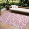 Homeroots 10' X 14' Pink and Ivory Abstract Washable Non Skid Indoor Outdoor Area Rug 559306 - alternate 1