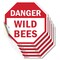 Signmission Danger Wild Bees, 6 inch X 6 inch, Vinyl Decal, 5PK OC-D-5PACK-6-22 - alternate 1
